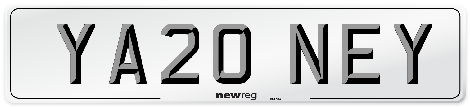 YA20 NEY Number Plate from New Reg